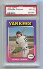 1975 Topps - THURMAN MUNSON - Card #20 - NEW YORK YANKEES  PSA 8