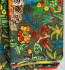 Dark Green 3 Yard Fabric Dressmaking Cotton Handmade Frida Kahlo Printed Fabric