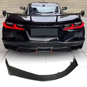 Carbon Fiber Rear Trunk High Wing Spoiler for Chevrolet Corvette C8 2020-2024 - Picture 1 of 17