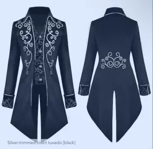 Mens Renaissance Coat Halloween Jacket Pirate Steampunk Costume Size 2XL - Picture 1 of 4