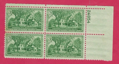 US STAMPS SCOTT 1023   MINT  NH   PB 4  1953  SAGAMORE HILL  TEDDY ROOSEVELT - Image 1 of 2