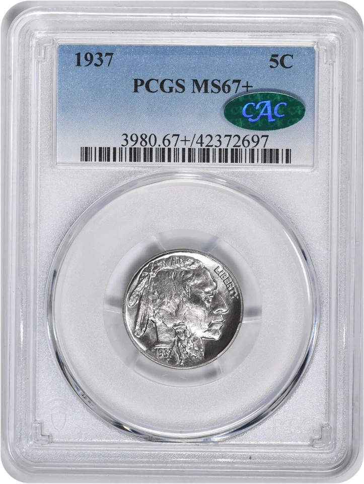 1937 Buffalo Nickel MS67+ PCGS (CAC) - Image 1 of 4