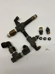 1/4" Brass Fitting Lot - Chemiquip Snubber | Tee / 3-Way | Elbow | Cross / 4-Way - Picture 1 of 4