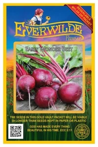 200 Early Wonder Beet Seeds - Everwilde Farms Mylar Seed Packet - Picture 1 of 3
