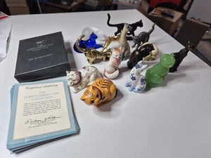 Franklin Mint Curio Cabinet Cats 1986 Collection - 15 cats with booklets and COA - Picture 1 of 17