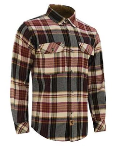 Men's Cedarwood Plaid Long Sleeve Plaid Button Down Casual Flannel Shirt - Picture 1 of 14