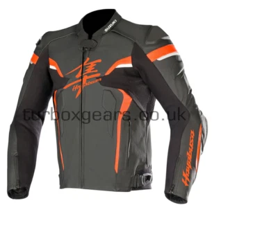 SUZUKI HAYABUSA MEN MOTORBIKE /MOTORCYLE LEATHER RACING JACKET CE ARMORED JACKET - Image 1 of 4
