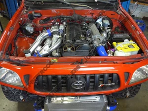 Intercooler Piping Kit For 95-04 Toyota Tacoma Truck 2JZ-GTE Stock Turbo Black - Foto 1 di 12