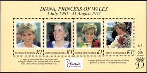 1999 PNG PAPUA NEW GUINEA Dianna Princess Of Wales Mini Sheet MNH, Clean & Fresh - Bild 1 von 1