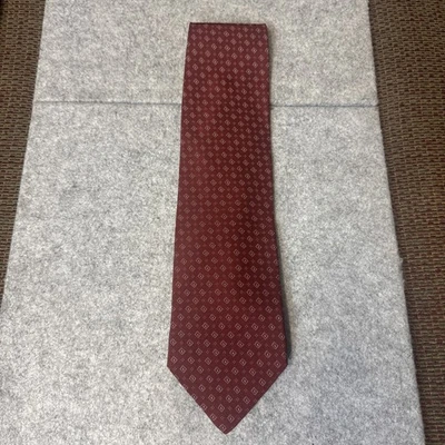 Corbata de corbata GIORGIO ARMANI para hombre mezcla de seda ITALIA diseñador geométrico borgoña Foto 1 de 4