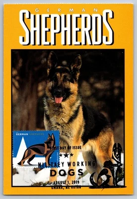 #5405 Military Working Dogs German Shepherds FDC Maxi Card w/Pictorial Cancel - Image 1 of 2