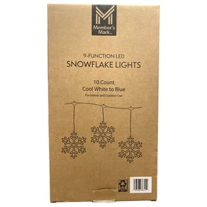 Member's Mark 10ct LED Snowflake Lights, 18',  Cool White to Blue - Picture 1 of 2