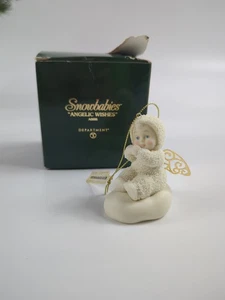 Dept 56 Snowbabies Angelic Wishes Ornament Angel Sitting On Cloud Figurine W/Box - Picture 1 of 5