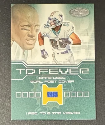 Oronde Gadsden 2001 Fleer Hot Prospects TD Fever Game Used Goal Post Cover  - Image 1 of 2