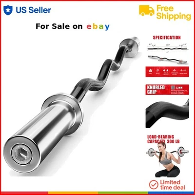 Хромированная штанга для силовых тренировок 47 дюймов грузоподъемность 300 фунтов для подъемов и приседаний - Изображение 1 из 4