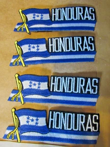 Honduras hierro/coser en parche lote de 4 talla 4 1/2" x 1 1/2" nuevo - Imagen 1 de 6