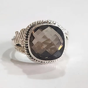 RAUCHQUARZ NATUR EDELSTEIN 925 STERLING SILBER HANDARBEIT SCHMUCK RING 3 BIS 12 - Bild 1 von 5