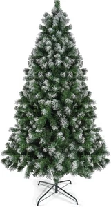 Prextex Artificial Christmas Tree 6ft Green Snow Tips - Picture 1 of 1