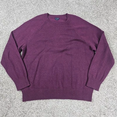Suéter J Crew Para Hombres XL Púrpura Mezcla de Lana Cuello Redondo Pullover Raglán Preppy Foto 1 de 4
