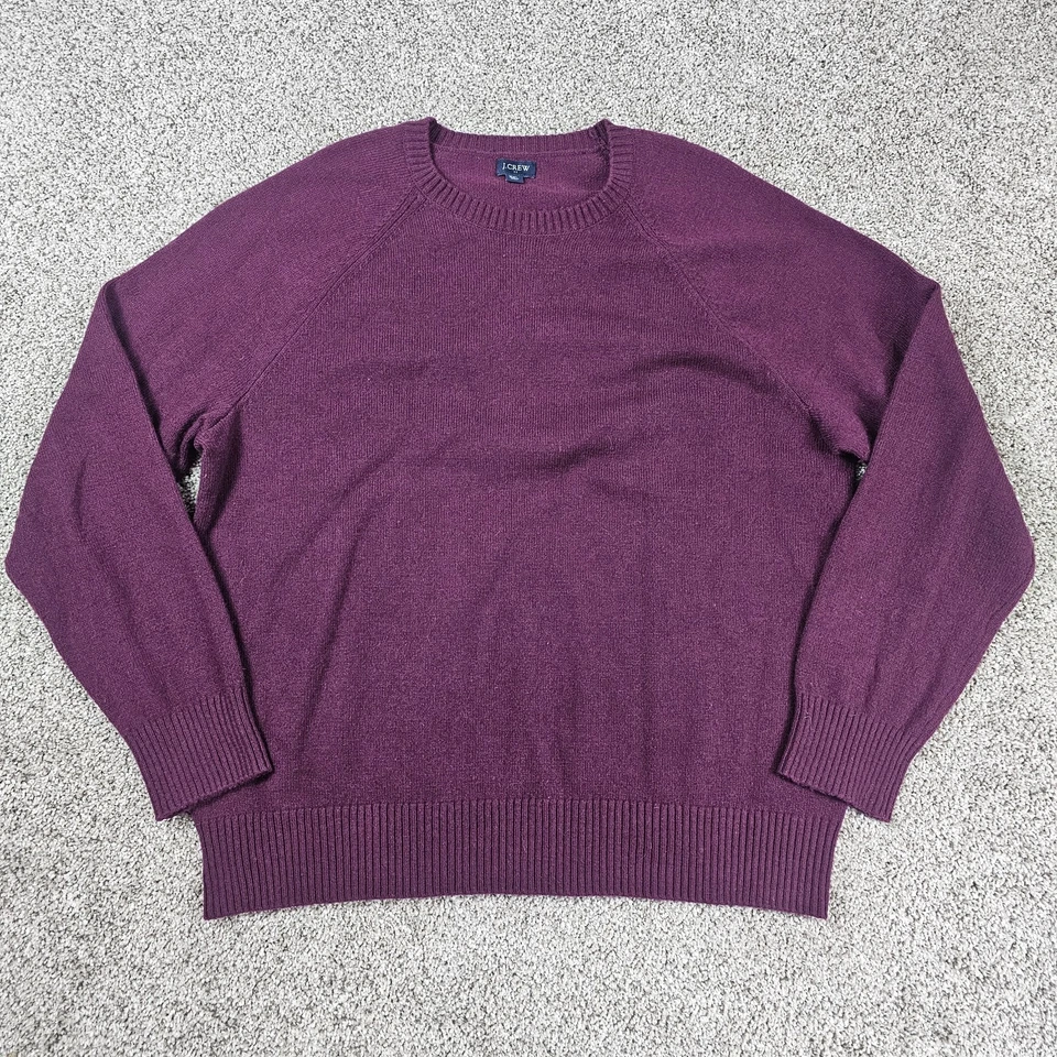 Suéter J Crew Para Hombres XL Púrpura Mezcla de Lana Cuello Redondo Pullover Raglán Preppy Foto 1 de 4