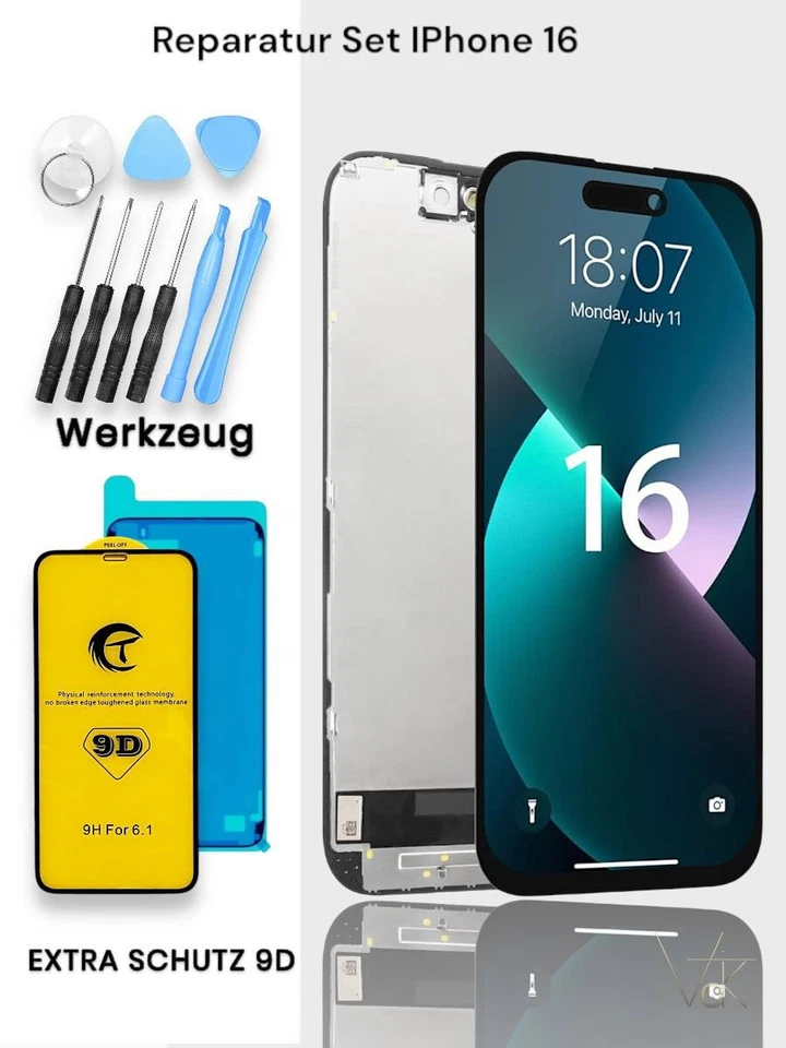 Display für iPhone 16 LCD OLED Retina FHD Bildschirm 3D Touchscreen - Bild 1 von 1