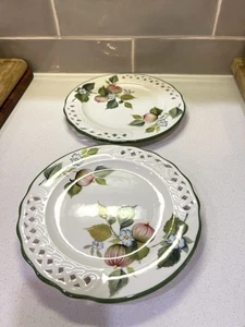 Brunelli Flowers And Fruit Lattice 8” Salad Bread Plates Set Of 2 Reticulated - Picture 1 of 7