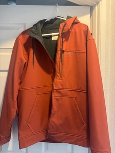 Simms Softshell Hooded Jacket Men’s Large Brown Fishing Outdoor Full Zip Pockets - Picture 1 of 3