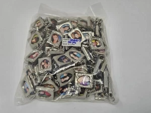 100 Pcs Portrait Picture Photo Frame Silver Metal Craft Jewelry Charms - Picture 1 of 3