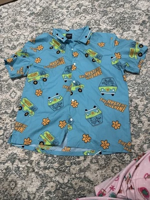 Camisa abotonada Scooby-Doo and the Mystery Machine para hombre talla XXL, 100 % algodón Foto 1 de 3
