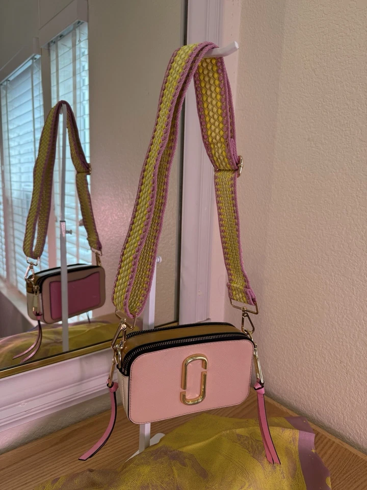 Marc Jacobs Snapshot camera bag in a pink multi-color W/Aftermarket Strap - Image 1 of 4