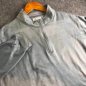 Peter Millar Perth Pullover Mens XL Gray Camo Performance Jacquard Quarter-Zip - Picture 1 of 12