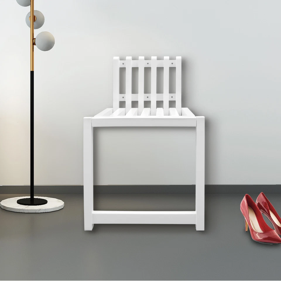 Asiento de baño plegable banco silla de ducha montaje en pared madera maciza entrada pie taburete Foto 1 de 4