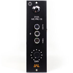 BAE 312A 500 Series Single-Channel Microphone Preamp/DI with BAE 2015 Opamps