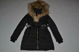 AUTHENTIC RUDSAK WOMENS MODA DOWN PUFFER COAT FUR BLACK ALL SIZES BRAND NEW - Picture 1 of 6