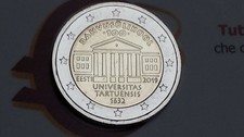 2 euro 2019 fdc ESTONIA 100 Universitas Tartu Estonie Estland Eesti Эстония 