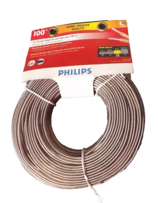 PHILIPS 100 PIES HOME CINEMA CALIDAD 16 CALIBRE ALTA CALIDAD ALTAVOZ CABLE NUEVO Foto 1 de 4