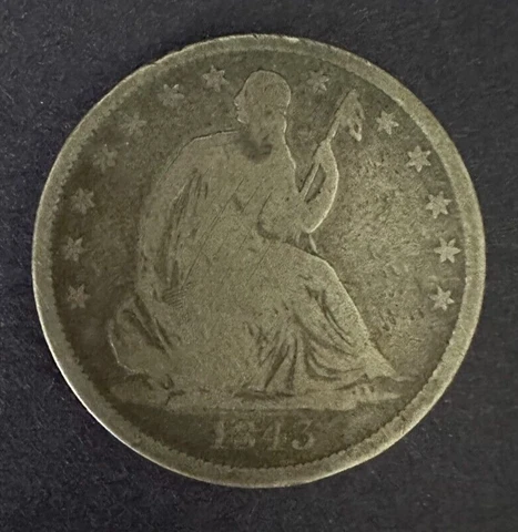 1843-O Seated Liberty w/ Arrows Silver Half Dollar Coin 50c -- G Good Cover