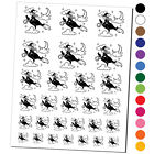 Witch on Broom with Black Cat Halloween Temporary Tattoo Water Resistant Set