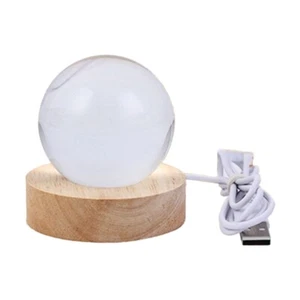 Crystal Ball Night Light with Base LED Table Lamp Lighted Stars Galaxy USB 3894 - Picture 1 of 8