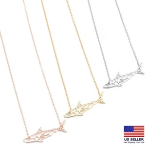 Fashion Women Stainless Steel Necklace Creative Hollow Shark Style Pendant 1148 - Picture 1 of 8