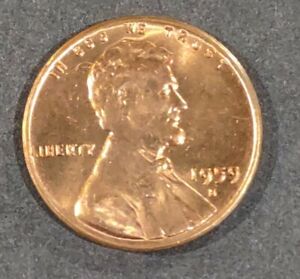 Unsearched One 1959 Lincoln Cent MS Red  from old roll Ex AU-BU 