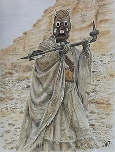 Star Wars Tusken Raider Sand People Original illustration - Picture 1 of 4