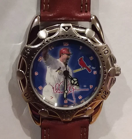 Avon Mark McGwire Watch with Leather Band Baseball  Home Run Hero 1998 Cover