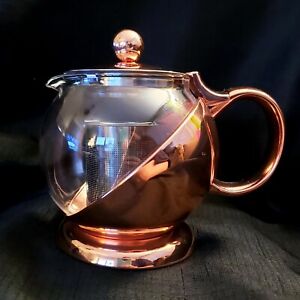Pinky Up Shelby Rose Gold 3 Cup 24oz Pink Wrapped Teapot & Infuser Drops In Lid