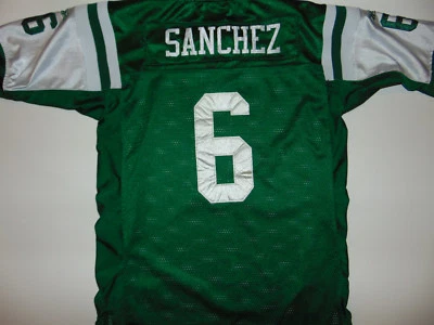 Camiseta de fútbol americano New York NY Jets Mark Sanchez NFL juvenil grande 14-16 cosida ** Foto 1 de 4