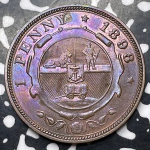 1898 South Africa 1 Penny Lot#MK182 Beautiful Toning! - Picture 1 of 2