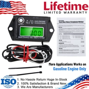 Digital Tiny Tachometer Tach Hour Meter Resettable Waterproof Job Timer Battery - Picture 1 of 24