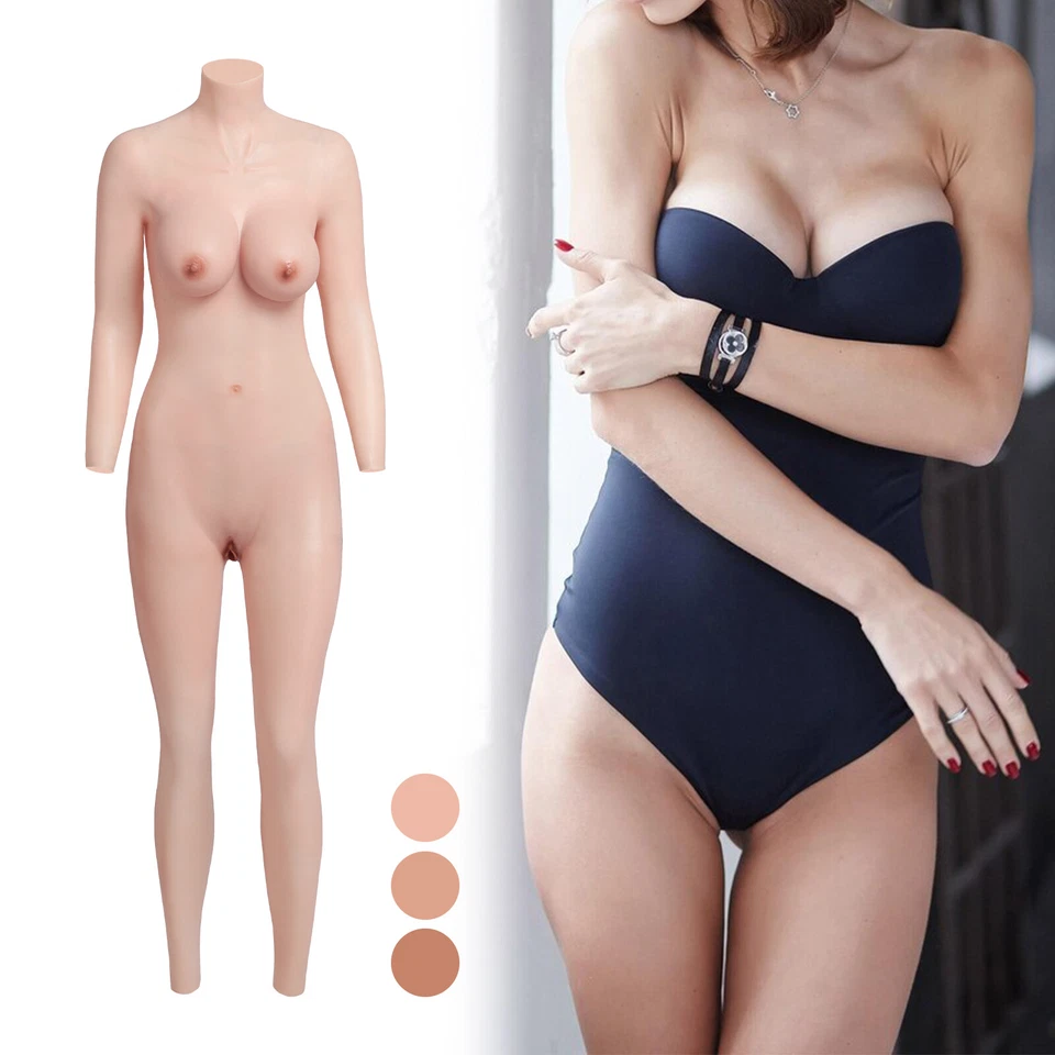 Simulation Bodysuit Silicone Breast Forms with Arm Fake Vagina Drag Queen C Cup - Image 1 of 4
