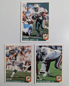 Tarjetas de fútbol americano Fleer Miami Dolphins NFL 1992 Sammie Smith Richmond Webb - Imagen 1 de 9
