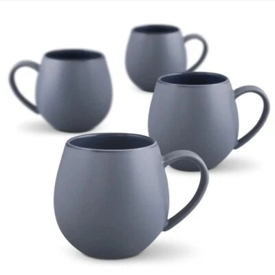 4pc Robert Gordon 400ml Coffee Mug Stoneware Cup w/ Handle Hug Me Matte Grey - image 1 of 4